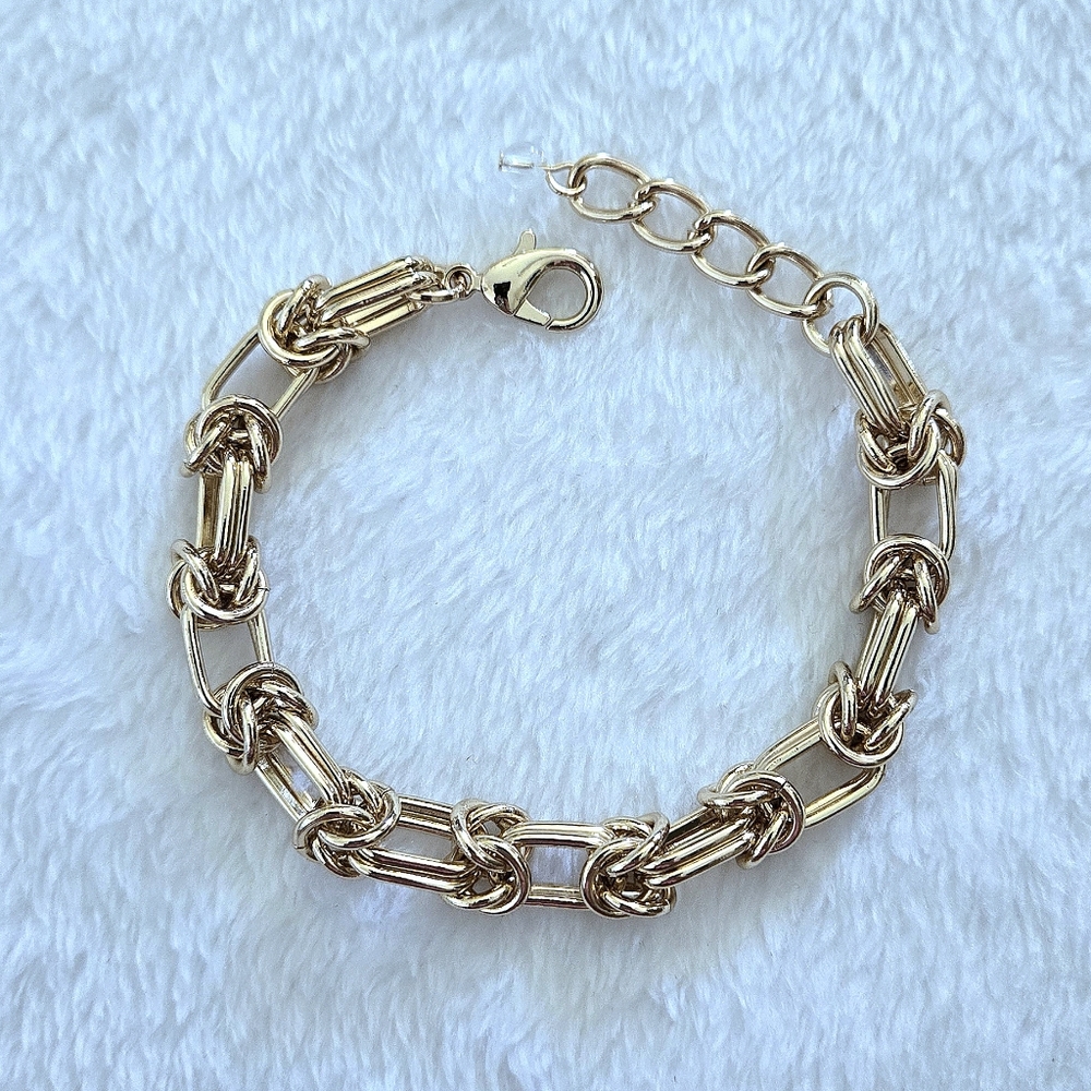 House🏠 of Harlow 1960 Gold💛 Knotted🪢 Link Chain⛓️ Bracelet - NIB - Picture 3 of 10